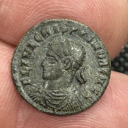 Ancient Roman Bronze Emperor Crispus Coin- Circa 324 A.D.