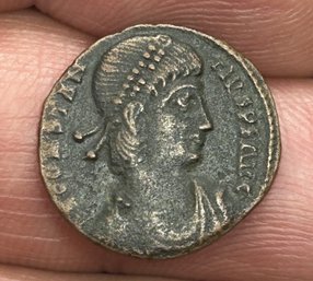 Crisp Ancient Roman Bronze EMPEROR CONSTANTINE II Coin- 348 A.D.