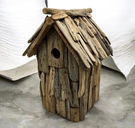 Handcrafted Rustic Driftwood Birdhouse Folk Art