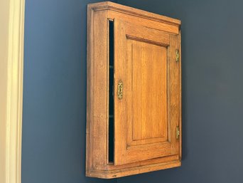 An Oak Corner Wall Cabinet - Antique