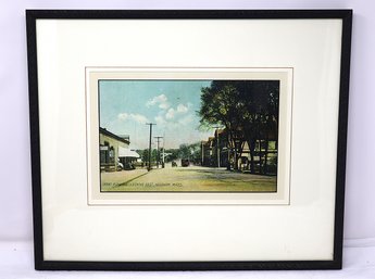 Custom Black Framed 'Great Plain Ave., Looking East, Needham, Mass.' Print