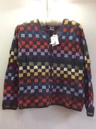 Talbots Hand Knit Size S Checkered Sweater #13