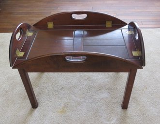 A Vintage Brass Hinged Butlers Table