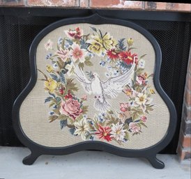 A Woven Peace Dove Fireplace Screen
