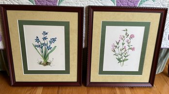 Pair Of Framed Floral Art Pieces