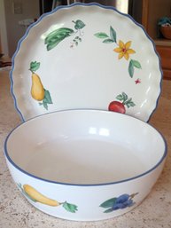 Pfaltzgraff 'Summer Garden' Quiche Pan And Round Baker Dish