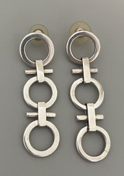 John Hardy Signed Sterling Modernist Drop Earrings, 33.4g