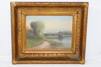 Deep-Set Baroque Gilt Framed Original Oil Painting Signed D.A. Fisher '95
