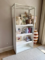 Ligne Roset Brushed Steel And White Lacquer Bookshelf