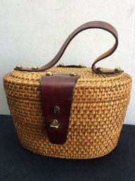 Hand Made Etienne Aigner Woven Basket Purse #17