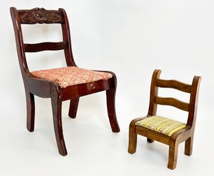 Antique Doll And Salesman Sample Chairs