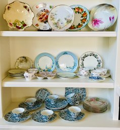 Collection Of Vintage Plates And Tea Cups