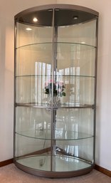 Design Institute Of America Modern Glass Illuminated Display Cabinet