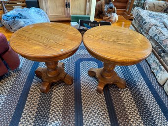 PAIR OF OAK TABLES