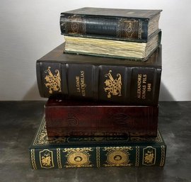 4 Vintage Decorative Faux Book Storage Boxes
