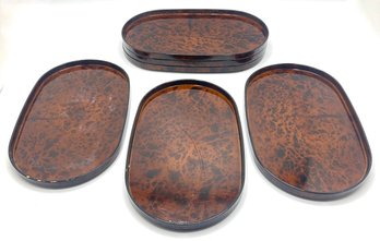 Set 4 Mid Century Modern  William Wayne & Co Tortoiseshell Acrylic Trays