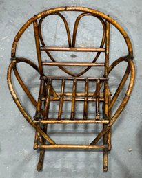Two Vintage Miniature Bentwood Furniture Pieces - Heart-Back Chair & Rustic Twig Magazine Rack