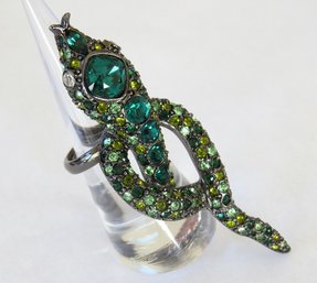 Outstanding Kenneth Lane Rhinestone Snake Ring