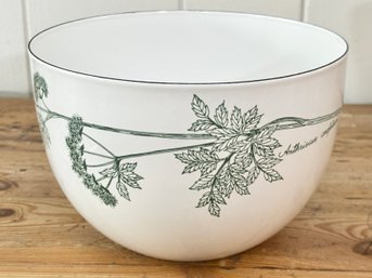 Mid Century Modern Dansk Arabia Chervil Enamel Bowl, Kaj Franck Anthriscus Herb Pattern