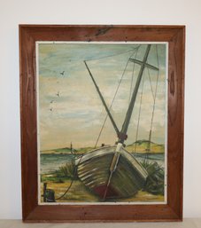 Deep-set Wood Framed Original Oil On Canvas Painting Signed By Ridd-Howell