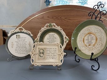 Celtic Plates In Green & Cream With Sayings