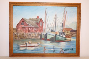 Original Framed Oil On Canvas Painting Signed By Priscilla A.