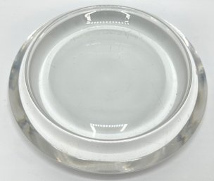 Vintage Tiffany & Co Ward Bennett Design Crystal Beveled Ash Tray Trinket Dish, Signed