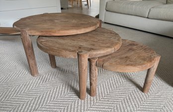 Rustic Three Piece Nesting Coffee Table