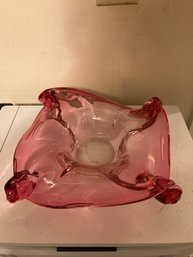 Beautiful Hand Blown Glass Vintage Ashtray Dish