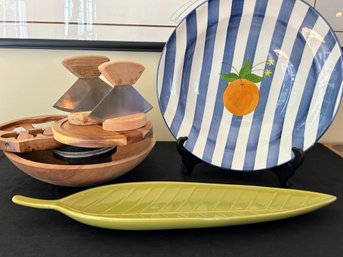 Cheeseboard, Herb/cheese Cutters, Platter, & Bowl