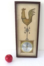 A Vintage Crewel Work Country Framed Barometer
