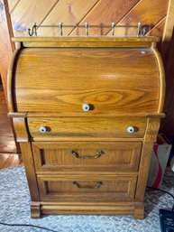 OAK ROLL TOP DESK