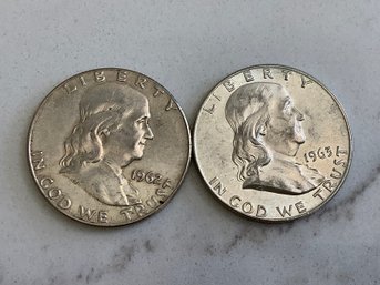 1962 & 1963 Franklin Half Dollar Coin Lot #18