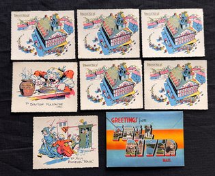 Lot Of Vintage / Antique Boston & Fall River Massachusetts Post Cards