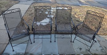 Set Of 4 Wrought Iron Patio Chairs