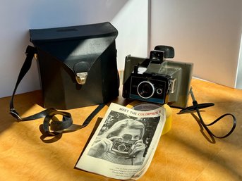 Vintage Polaroid Colorpack II Camera In Original Case With Instructions & Strap