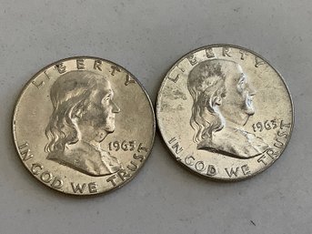 1963 Franklin Half Dollar Coin Lot #44