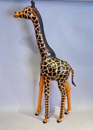 Huge 4' Tall Leather Wrapped Giraffe