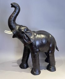 Large Leather Wrapped Elephant