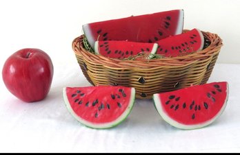 A Basket Of Watermelon Candles For Hot Summer Nights