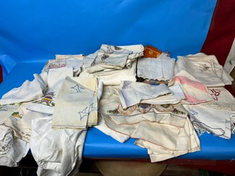 Large Pile Of Vintage Linens