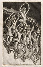 Modernist Etching And Aquatint, Dancing Figures, Signed Barbara Weiner