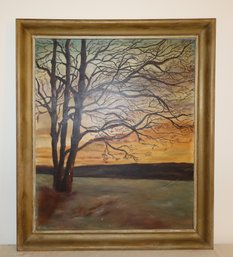 Original Realist Style Oil On Canvas Signed By M. Sicurella