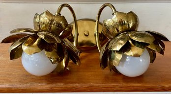 FELDMAN LIGHTING COMPANY  - Double Lotus Brass Wall Sconce
