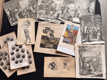 Large Lot Of Vintage / Antique Prints & Drawings / Engravings