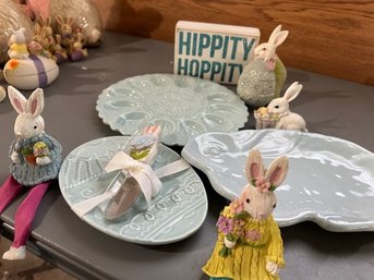 Beautiful Light Blue Cheese Dish W/ Spreader, Egg Dish Appetizer Dish Plus 2 Shelf Sitters Plus...