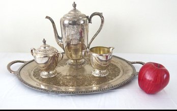 Wm. Rogers Avon Pattern Silverplate Coffee Service Mid-century Era