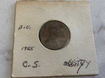 1955 Wheat Penny W/ Oddity #54