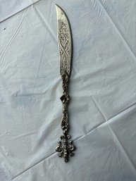 Silver Plated Ornate Letter Opener Made In Italy