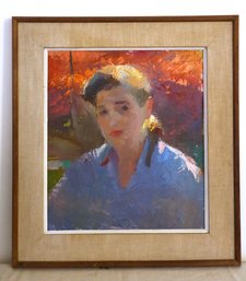 Custom Framed Original Oil On Canvas Portrait Painting - Signed